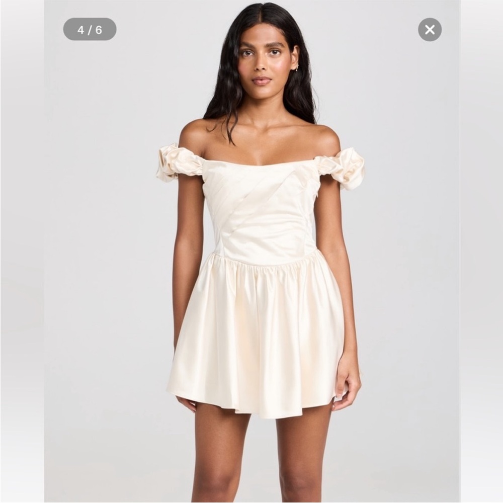 LoveShackFancy Cream Mini Dress